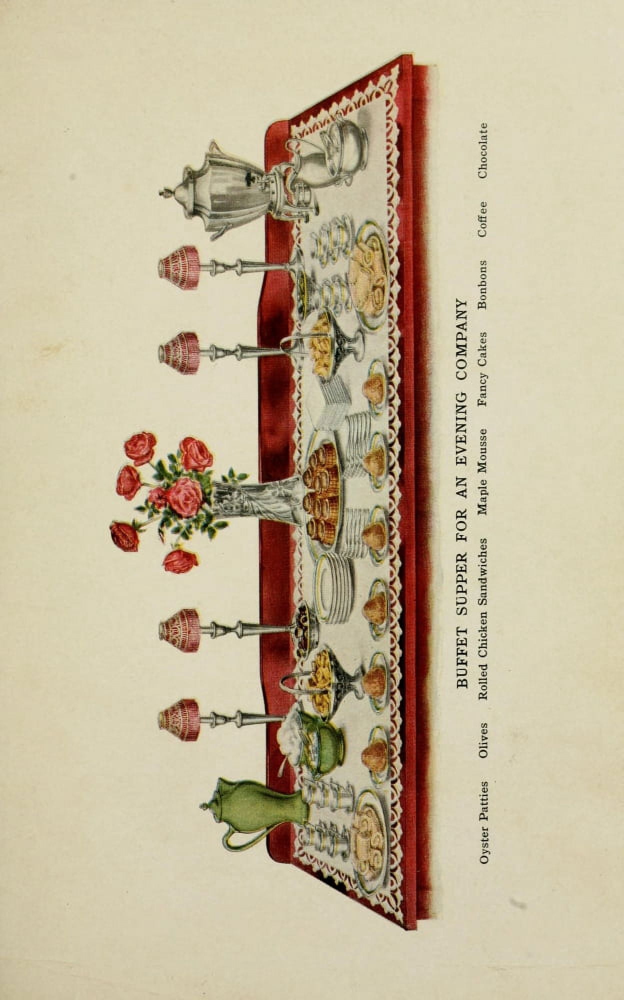 The Winston Cookbook 1913 Buffet Supper Canvas Art - (18 x 24)