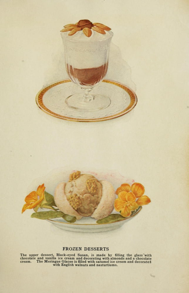 The Winston Cookbook 1913 Frozen Desserts Canvas Art -  (18 x 24)