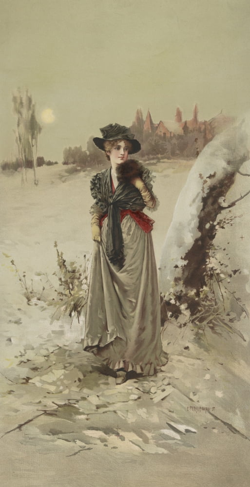 The Winter Girl 1891 Canvas Art - Percy Moran (24 x 36)