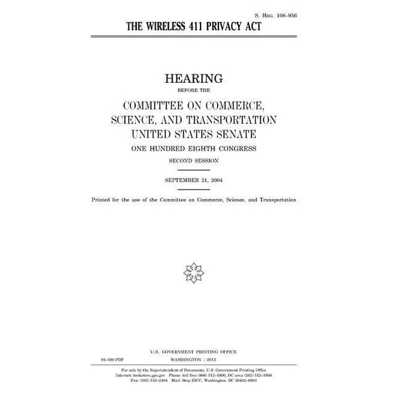 The Wireless 411 Privacy Act (Paperback)