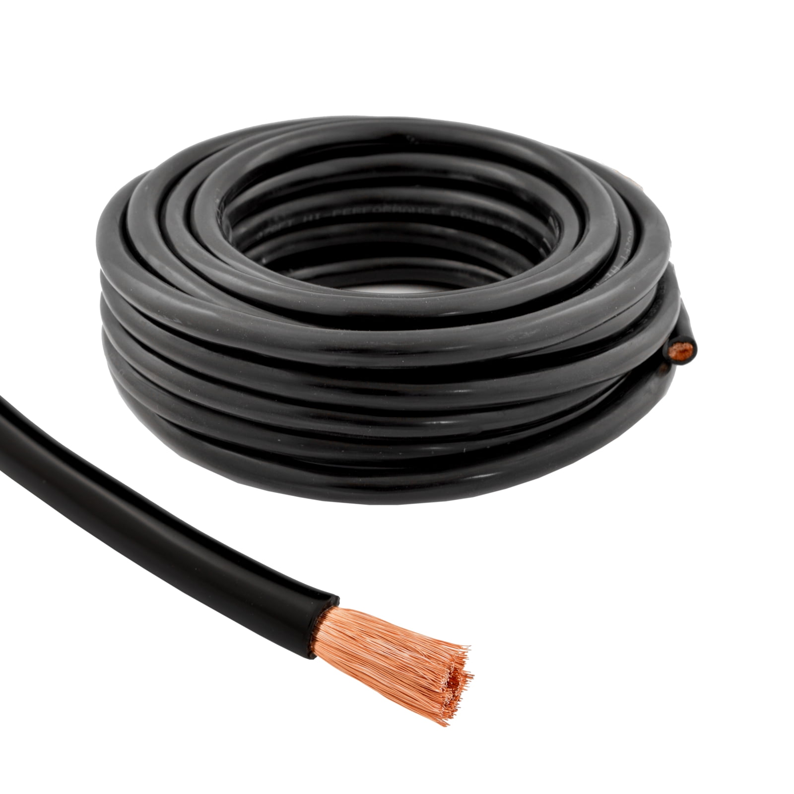 The Wires Zone 4 Gauge 25ft OFC Power Cable Oxygen-Free Copper Ground Wire (4 AWG Black 25')