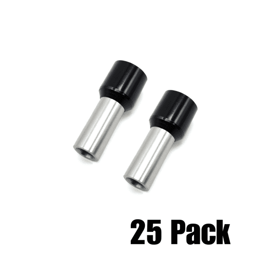 The Wires Zone 4 Gauge Wire Ferrule Connectors Black Barrel - (25 pack)