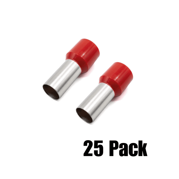 The Wires Zone 4 Gauge Wire Ferrule Connectors Red Barrel - (25 pack)