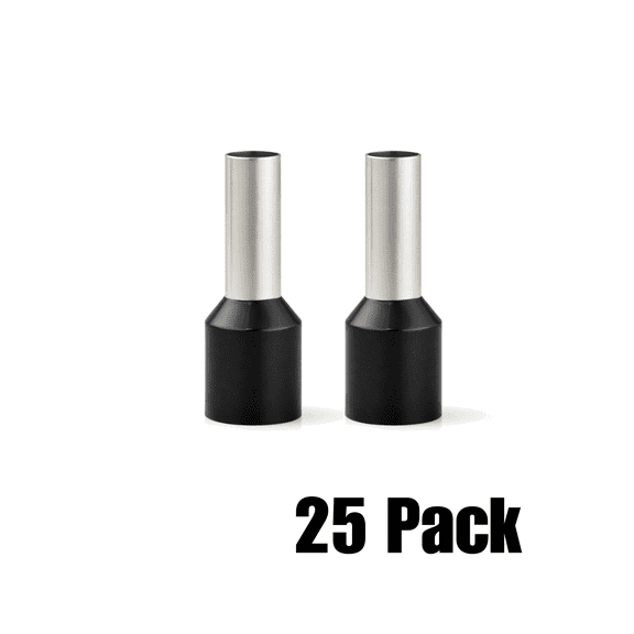 The Wires Zone 8 Gauge Wire Ferrule Connectors Black Barrel - (25 pack)