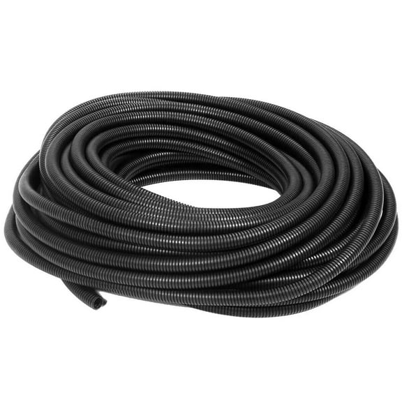 The Wires Zone Flexible Polyethylene Split Loom Tubing, 3/8" Diameter, 50 Ft, Black