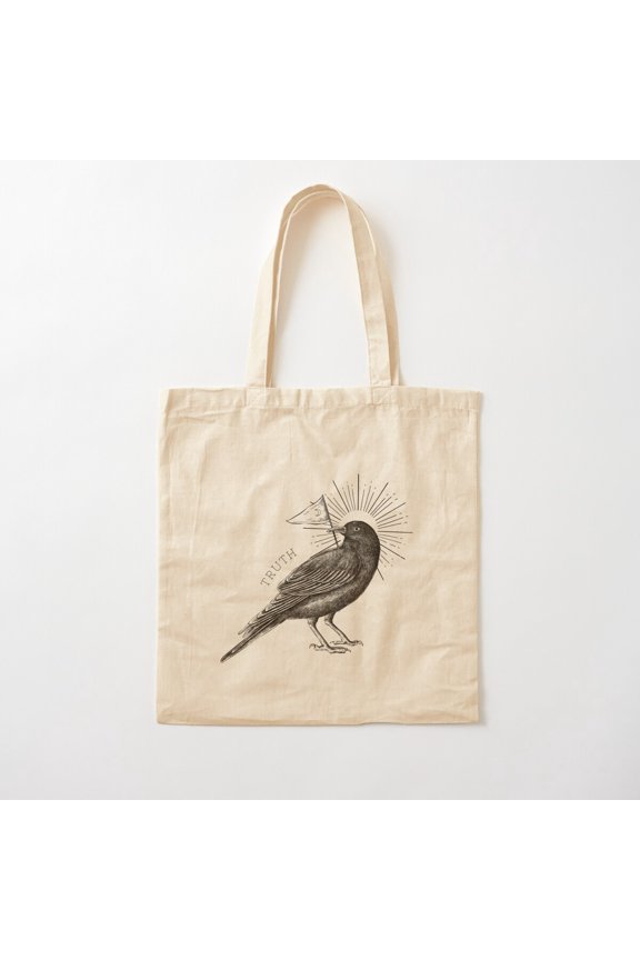 The Wisdom Of A Vintage Crow Canvas Tote Bags, Reusable Shopping Bag