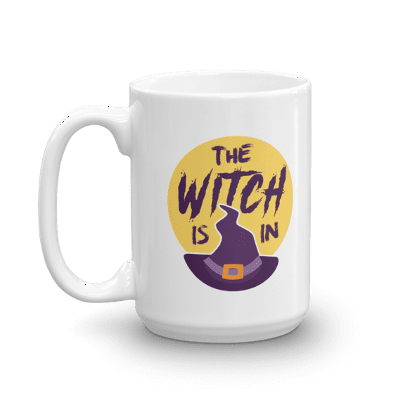 The Witch Is In Ceramic Coffee & Tea Mug For Halloween Accessories, Supplies And Token For Witch Teen Girl & Women (15oz)