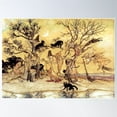 thumbnail image 1 of The Witch'S Sabbath - Arthur Rackham For The Legend Of Sleepy Hollow Poster Wall Art, Modern Wall Decor For Living Room Bedroom, 12x18 UNFRAMED, 1 of 2