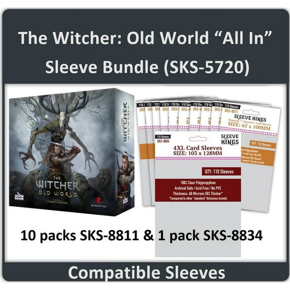 "The Witcher: Old World" (2023 Kickstarter) All-In Compatible Sleeve Bundle (8811 X 10 + 8834 X 1)