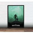 thumbnail image 1 of The Witcher Poster Geralt Wall Art Minimalist Fantasy Game Decor Green 8x12 Inches UNFRAMED, 1 of 2