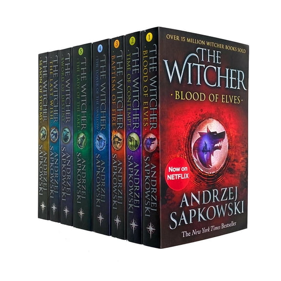 The Witcher Series by Andrzej Sapkowski 8 Books Collection Set | The Last Wish, Sword of Destiny, Blood of Elves, Time of Contempt, Baptism of Fire, Tower of the Swallow, Lady of the Lake