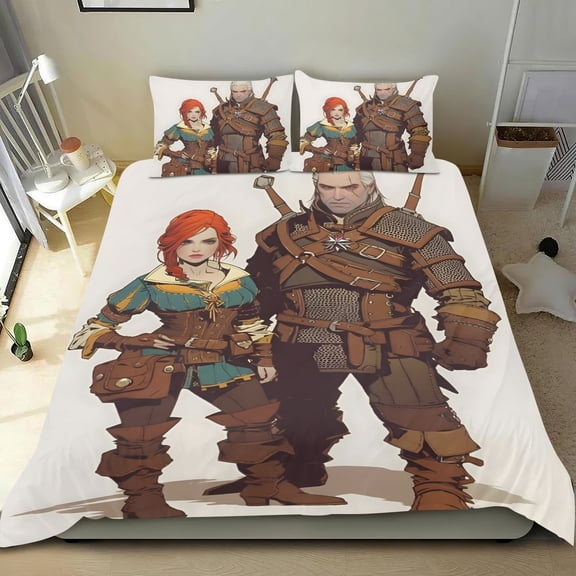 The Witcher Themed Bed Sheet Set Three Piece Set 53x79 Inches Comfortable And Skin Friendly Unique Design Creating A Star Studded Night