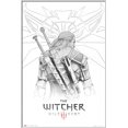 thumbnail image 1 of The Witcher: Wild Hunt - Framed Gaming Poster (Geralt - Sketch) (Size: 24" X 36") (Shiny White Aluminum Frame), 1 of 6
