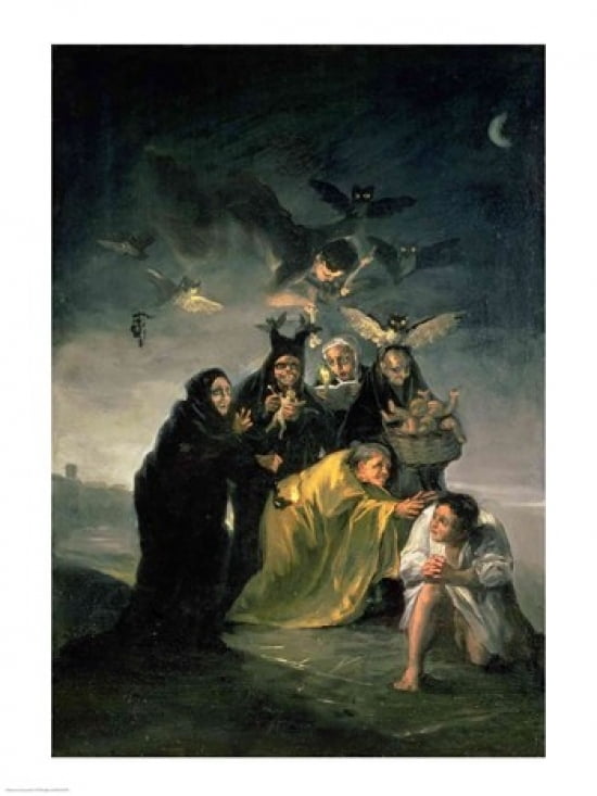 The Witches Sabbath Canvas Art - Francisco De Goya (24 x 36)