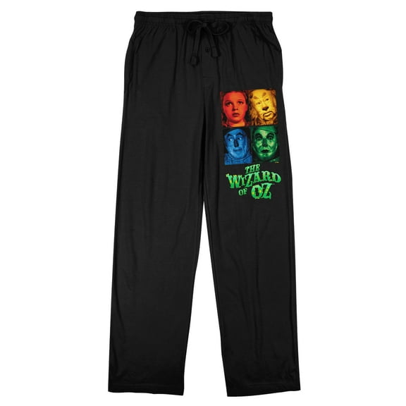 The Wizard Of Oz Characters Men's Black Sleep Pajama Pants-Medium