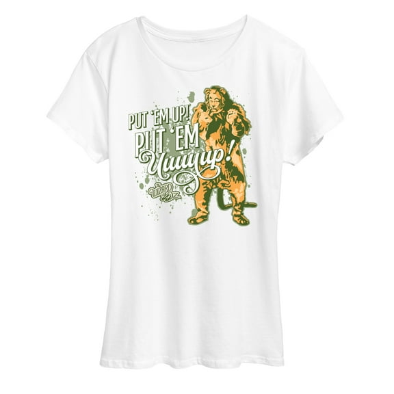 The Wizard Of Oz - Cowardly Lion Put Em Up  - Women's Short Sleeve Graphic T-Shirt