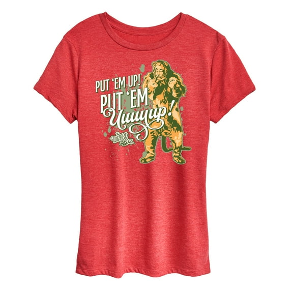 The Wizard Of Oz - Cowardly Lion Put Em Up  - Women's Short Sleeve Graphic T-Shirt