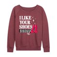 thumbnail image 1 of The Wizard Of Oz - I Like Your Shoes Ruby Slippers - Women's Lightweight French Terry Long Sleeve Shirt, 1 of 5