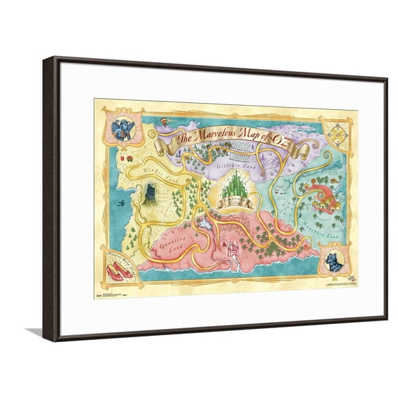 The Wizard Of Oz - Map Canvas Wall Poster, 14.725" x 22.375"