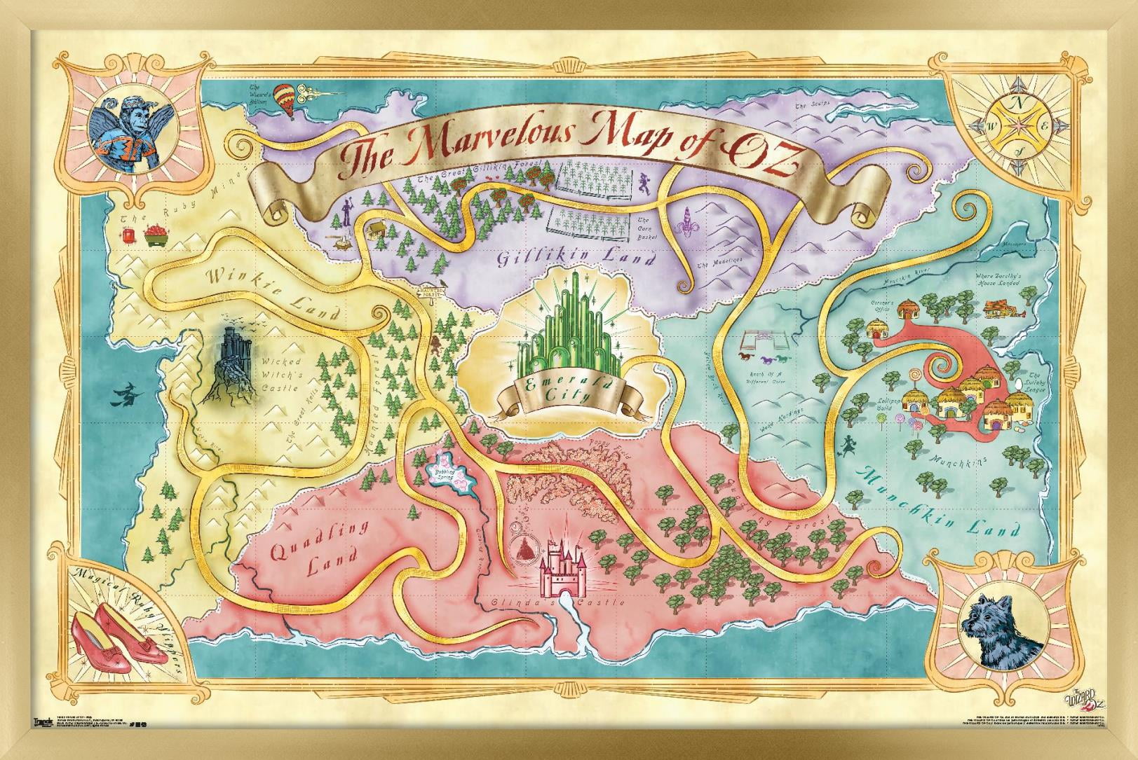 The Wizard Of Oz - Map Wall Poster, 14.725