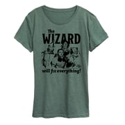 The Wizard Of Oz - The Wizard Will Fix Everything - Womens Short Sleeve Graphic T-Shirt