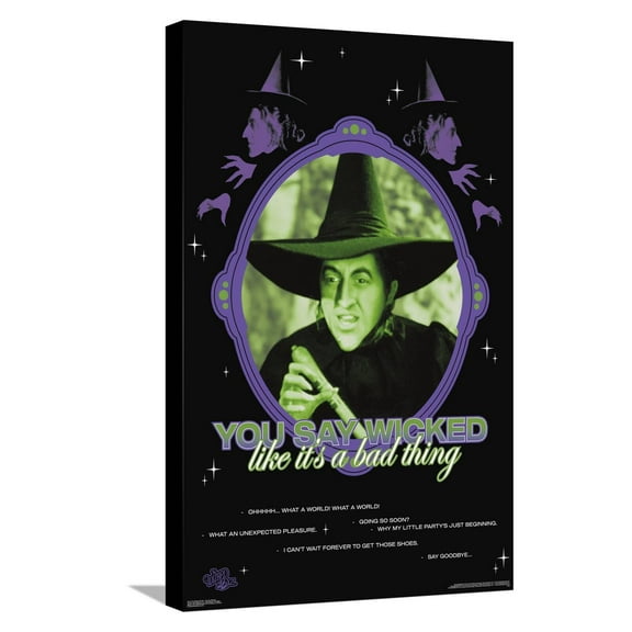 The Wizard Of Oz - You Say Wicked Canvas Wall Poster, 14.725" x 22.375"