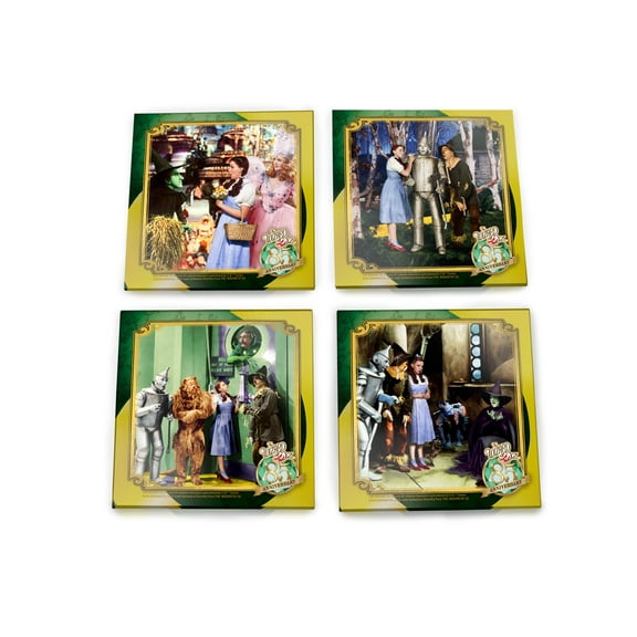 The Wizard of Oz 85th Anniversary (Iconic Scenes) Starfire Prints Glass Coaster Set