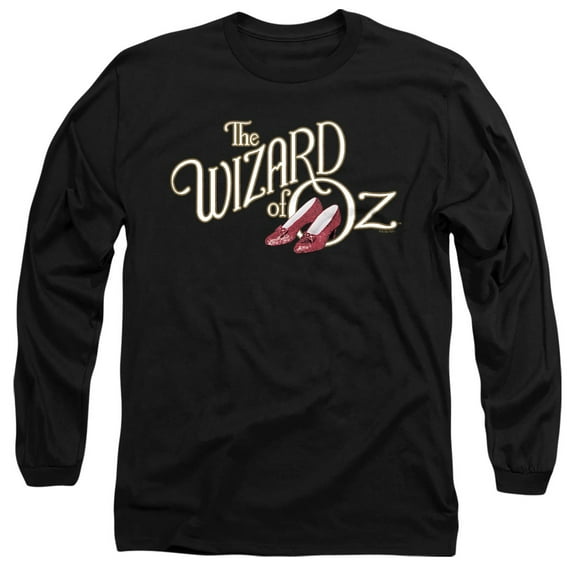 The Wizard of Oz Classic Logo Unisex Adult Long-Sleeve T Shirt, Black, Large