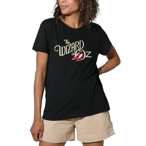 The Wizard of Oz Classic Logo Women's Loose T-Shirt, Black, Large