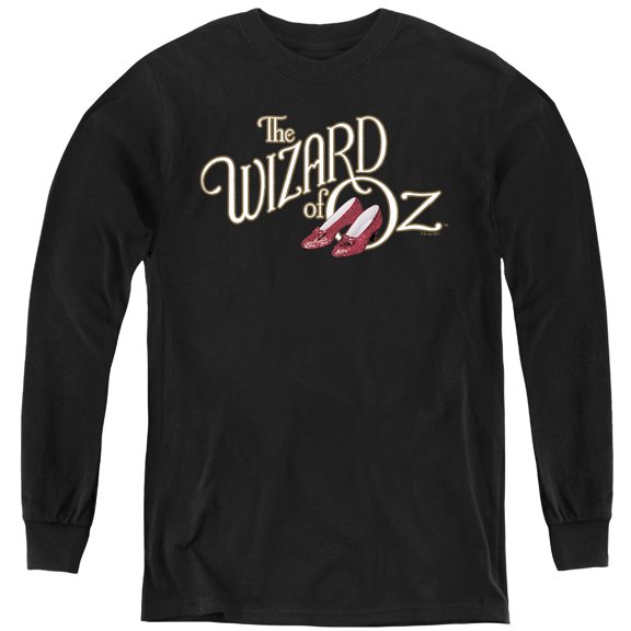 The Wizard of Oz Classic Logo Youth Long Sleeve T Shirt, Black, Large