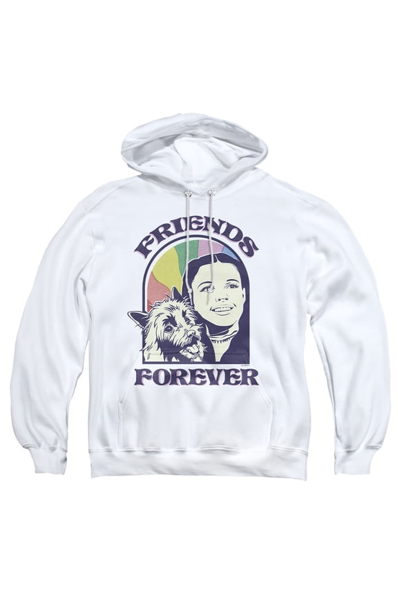 The Wizard of Oz Friends Forever Adult Pull-Over Hoodie, White, Large