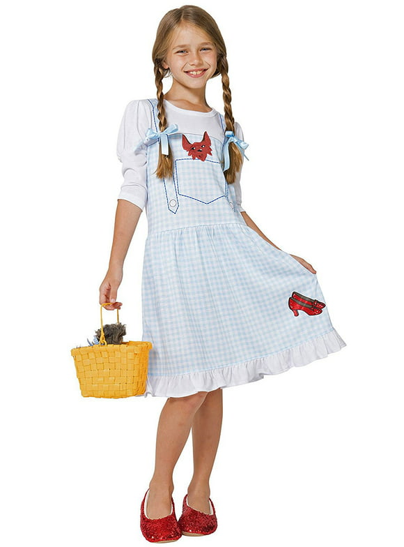 The Wizard of Oz Girls Dorothy Costume Pajama Gown with Fleece Lined Ruby Slippers