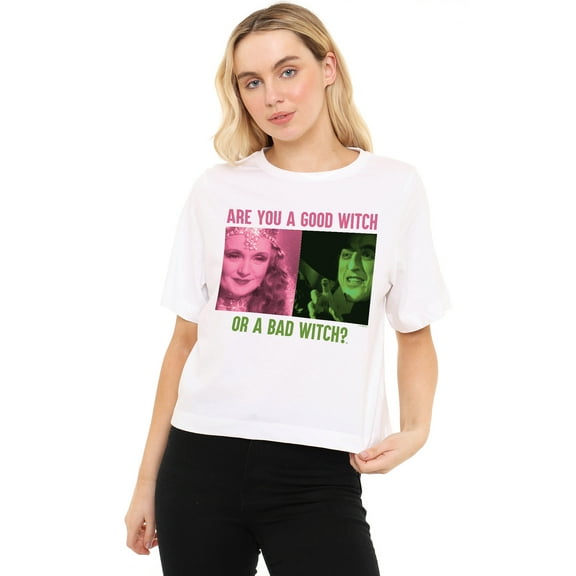 The Wizard Of Oz Good Witch Or Bad Witch Women's Boxy Cropped T-Shirt Casual Graphic Tee