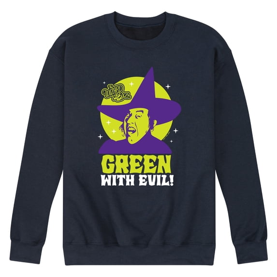 The Wizard of Oz - Green With Evil - Men's Crew Neck Fleece Pullover