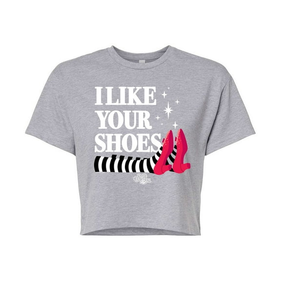 The Wizard of Oz - I Like Your Shoes Ruby Slippers - Juniors Cropped Cotton Blend T-Shirt