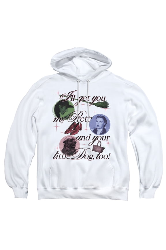 The Wizard of Oz I'll Get You My Pretty Adult Pull-Over Hoodie, White, Small