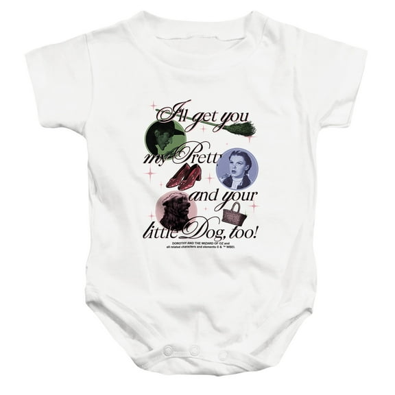 The Wizard of Oz I'll Get You My Pretty Unisex Infant Snap Suit for Baby, White, Medium