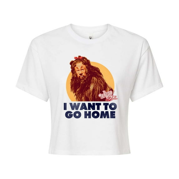 The Wizard of Oz - Lion Home - Juniors Cropped Cotton Blend T-Shirt