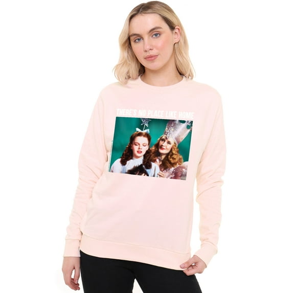 The Wizard of Oz No Place Like Home Glenda Women's Crew Sweatshirt, Pale Pink, Medium