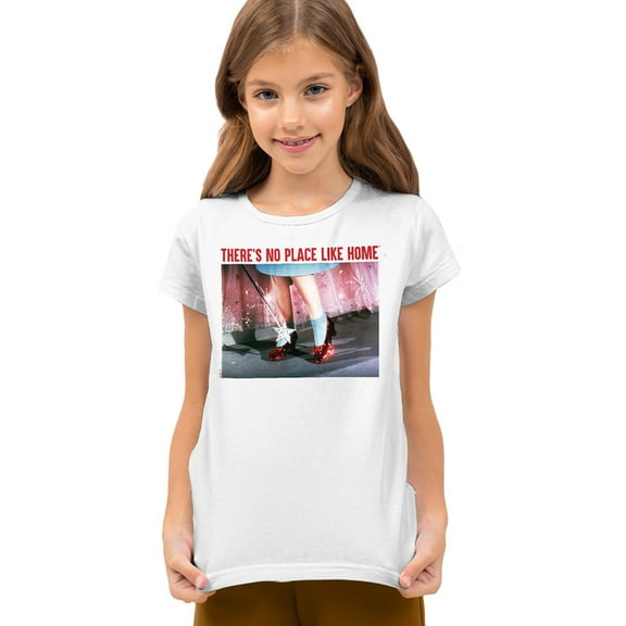 The Wizard of Oz No Place Like Home Kids T Shirt for Youth Boys and Girls, White, Large