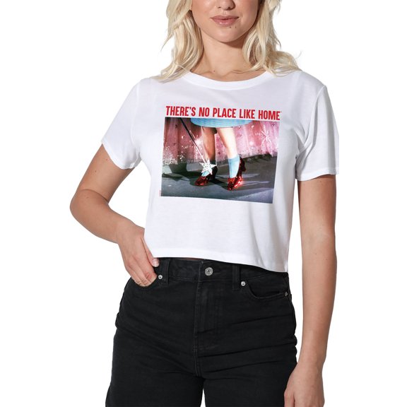 The Wizard of Oz No Place Like Home Women's Crop Top T-Shirt, White, Large