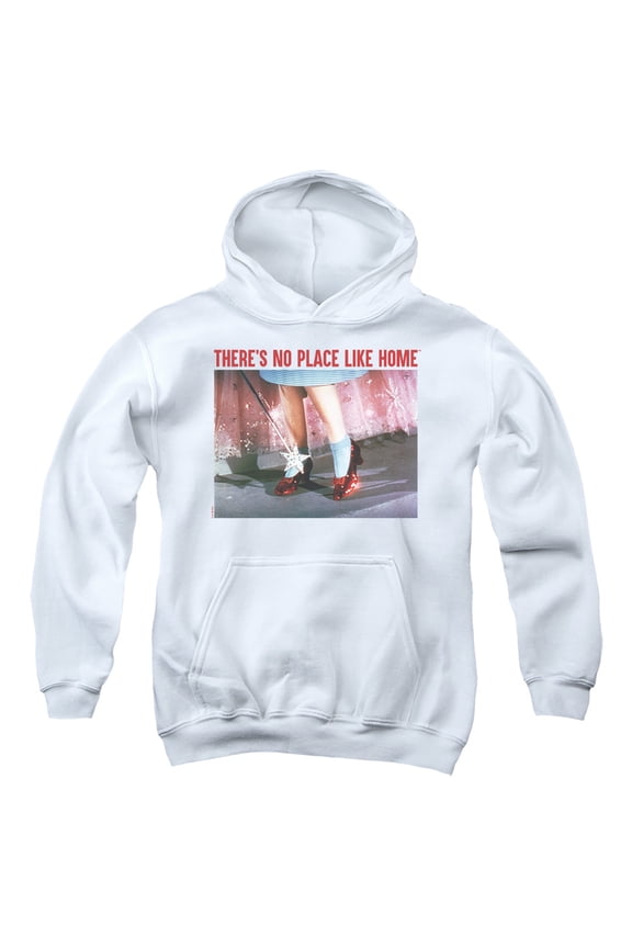 The Wizard of Oz No Place Like Home Youth Kids Boy/Girls Pull-Over Hoodie, White, Small