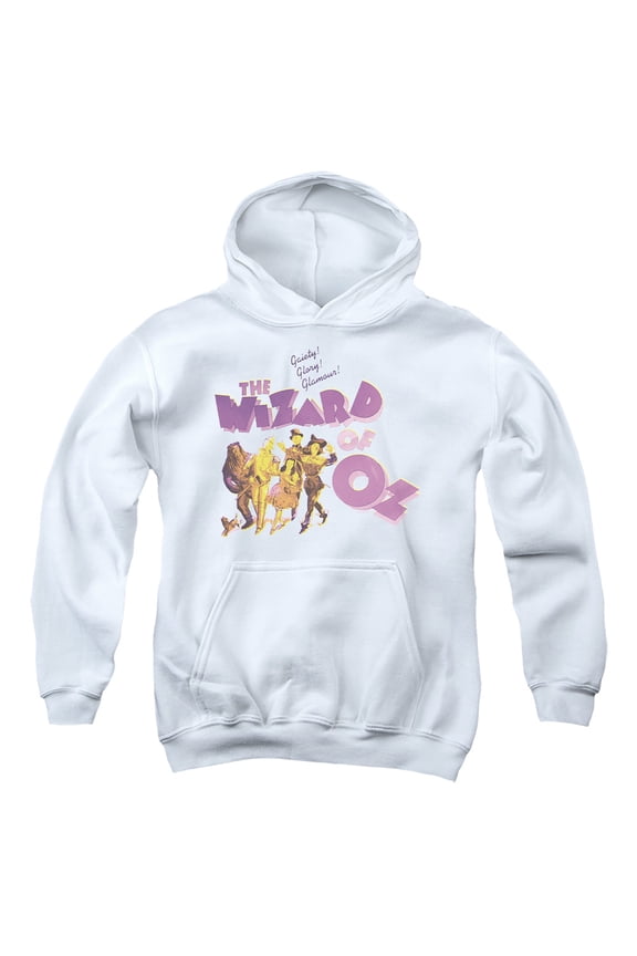 The Wizard of Oz Retro Logo Youth Kids Boy/Girls Pull-Over Hoodie, White, Medium