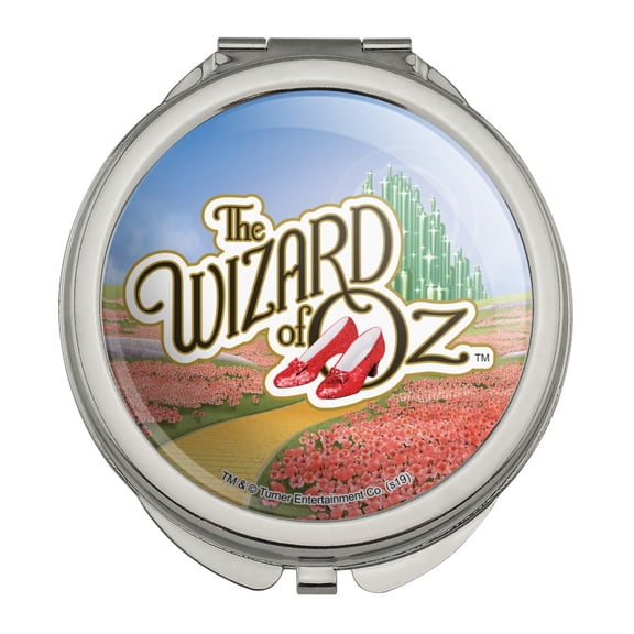 The Wizard of Oz Ruby Slippers Logo Compact Travel Purse Handbag Makeup Mirror