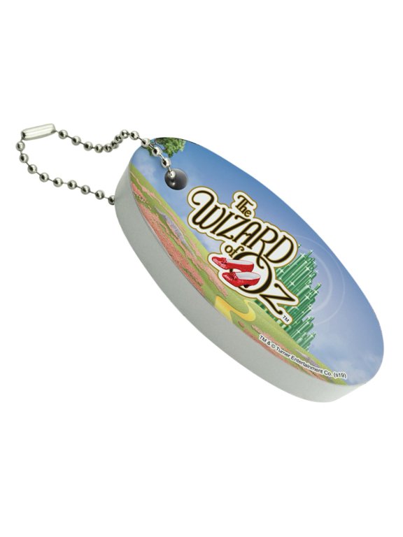 The Wizard of Oz Ruby Slippers Logo Floating Keychain Oval Foam Fishing Boat Buoy Key Float