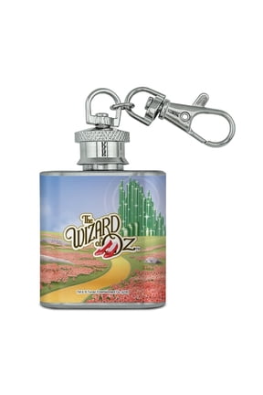 The Wizard of Oz Ruby Slippers Logo Stainless Steel 1oz Mini Flask Key Chain