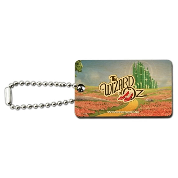 The Wizard of Oz Ruby Slippers Logo Wood Wooden Rectangle Keychain Key ...