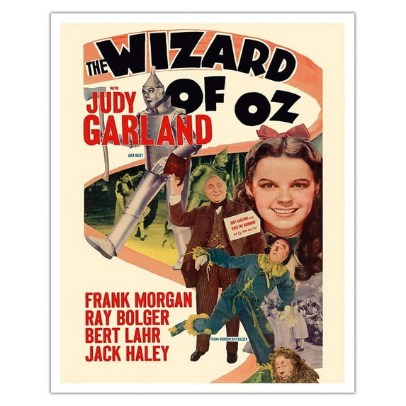 The Wizard of Oz - Starring Judy Garland - Vintage Film Movie Poster c.1949 - Fine Art Matte Paper Print (Unframed) 16x20in