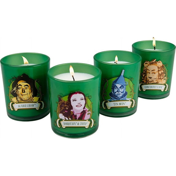 The Wizard of Oz Votive Candles Gift Set - Dorothy, Scarecrow, Tin Man, Cowardly Lion - Unscented Wax - 3 oz Each