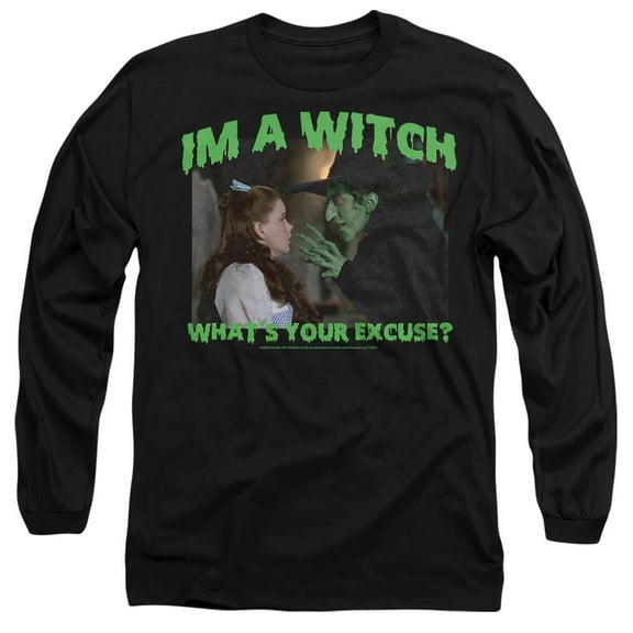 The Wizard of Oz What's Your Excuse Unisex Adult Long-Sleeve T Shirt, Black, Large